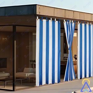 Custom Outdoor Stripe Curtain - 90% Sun Block