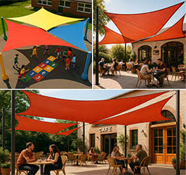 Shade Sails for Businesses in India: How Cafés, Schools & Stores Are Boosting Customer Comfort with Awnopy